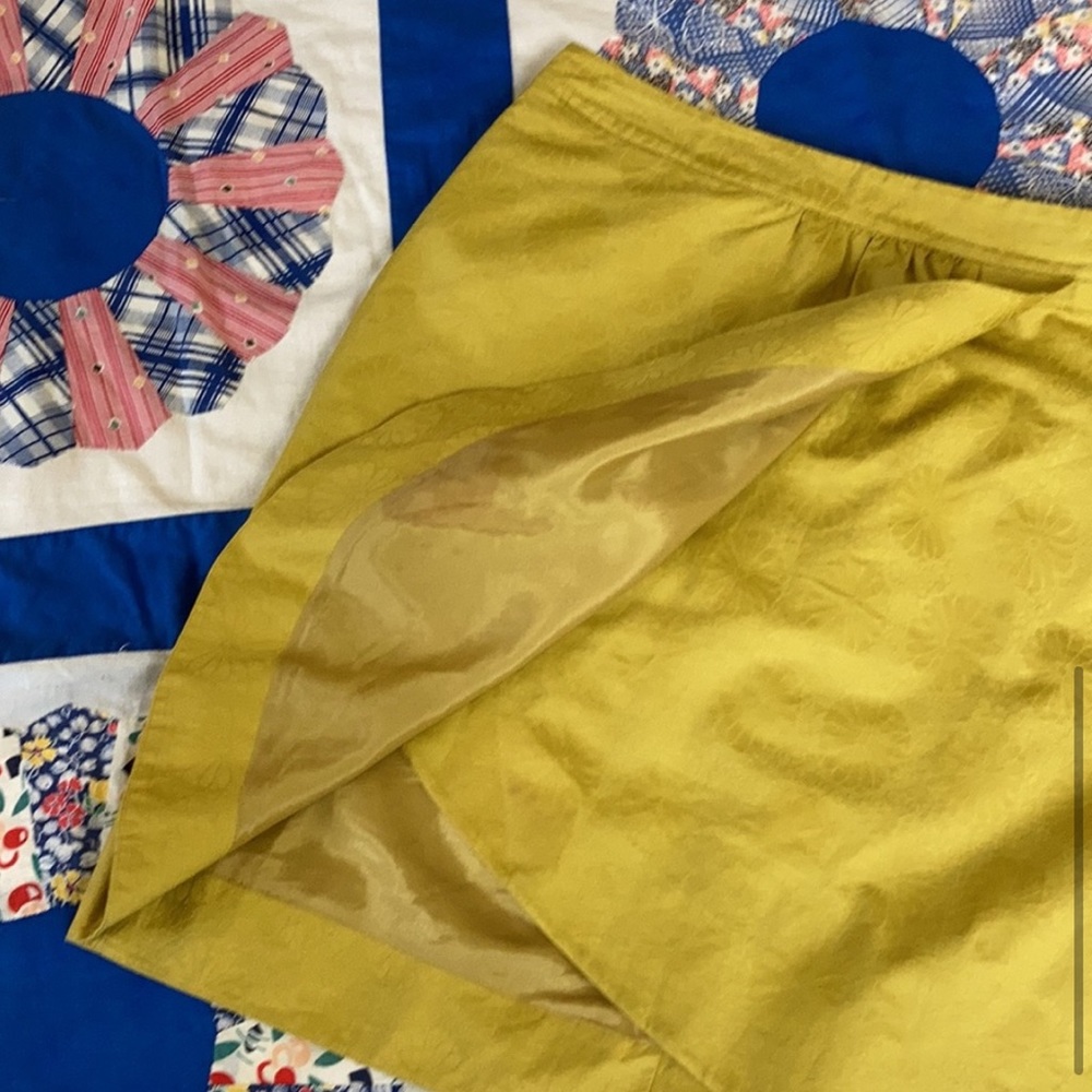 Anthropologie Tulip Floral Mustard Skirt 12 - Picture 4 of 11